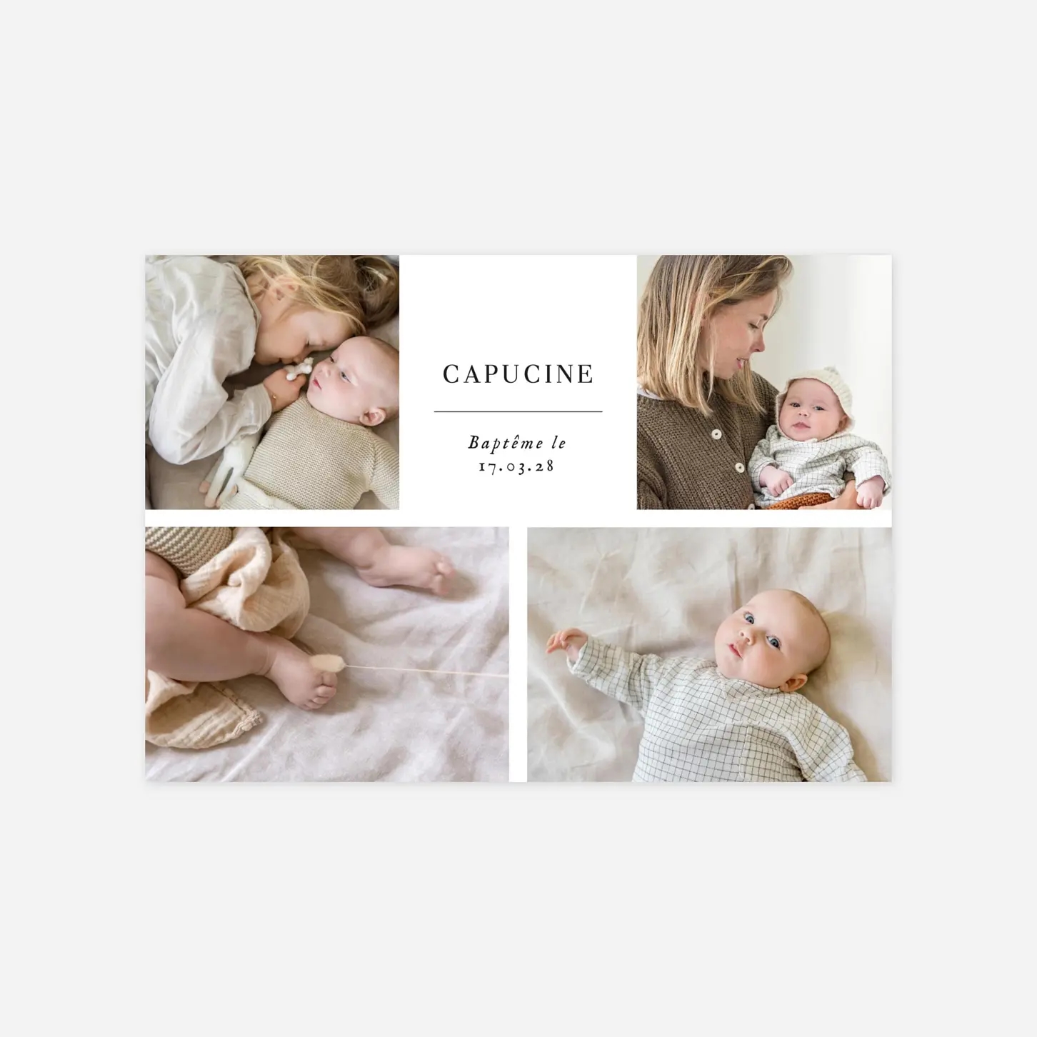 Faire-part baptême Doux instants