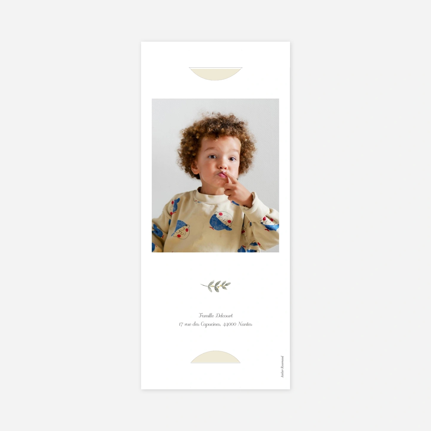 Faire-part baptême Douce lueur