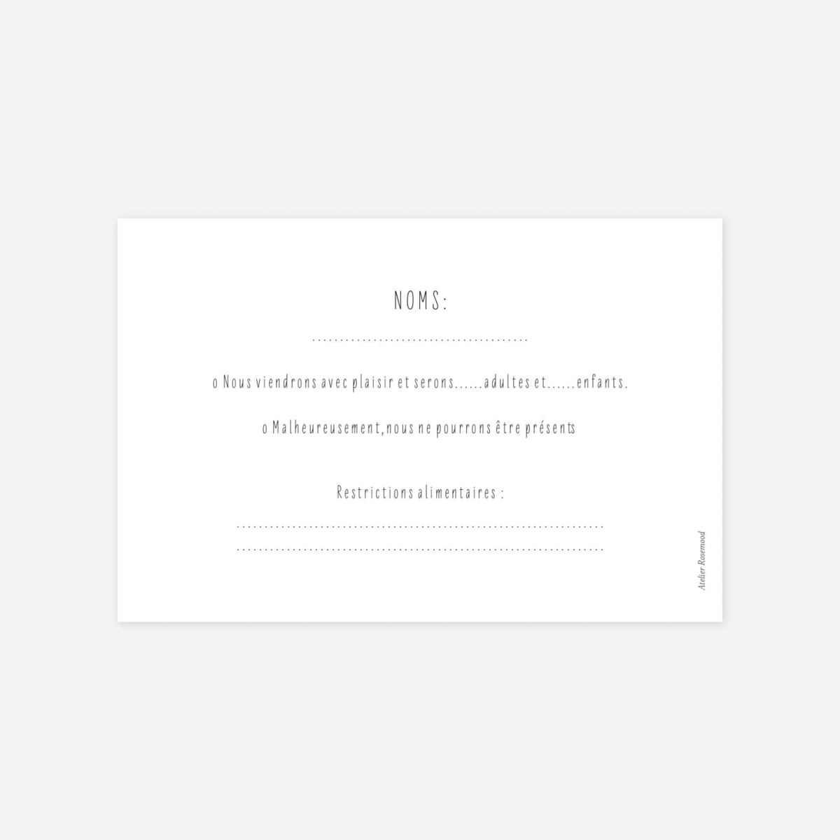 Carton réponse Douce promesse