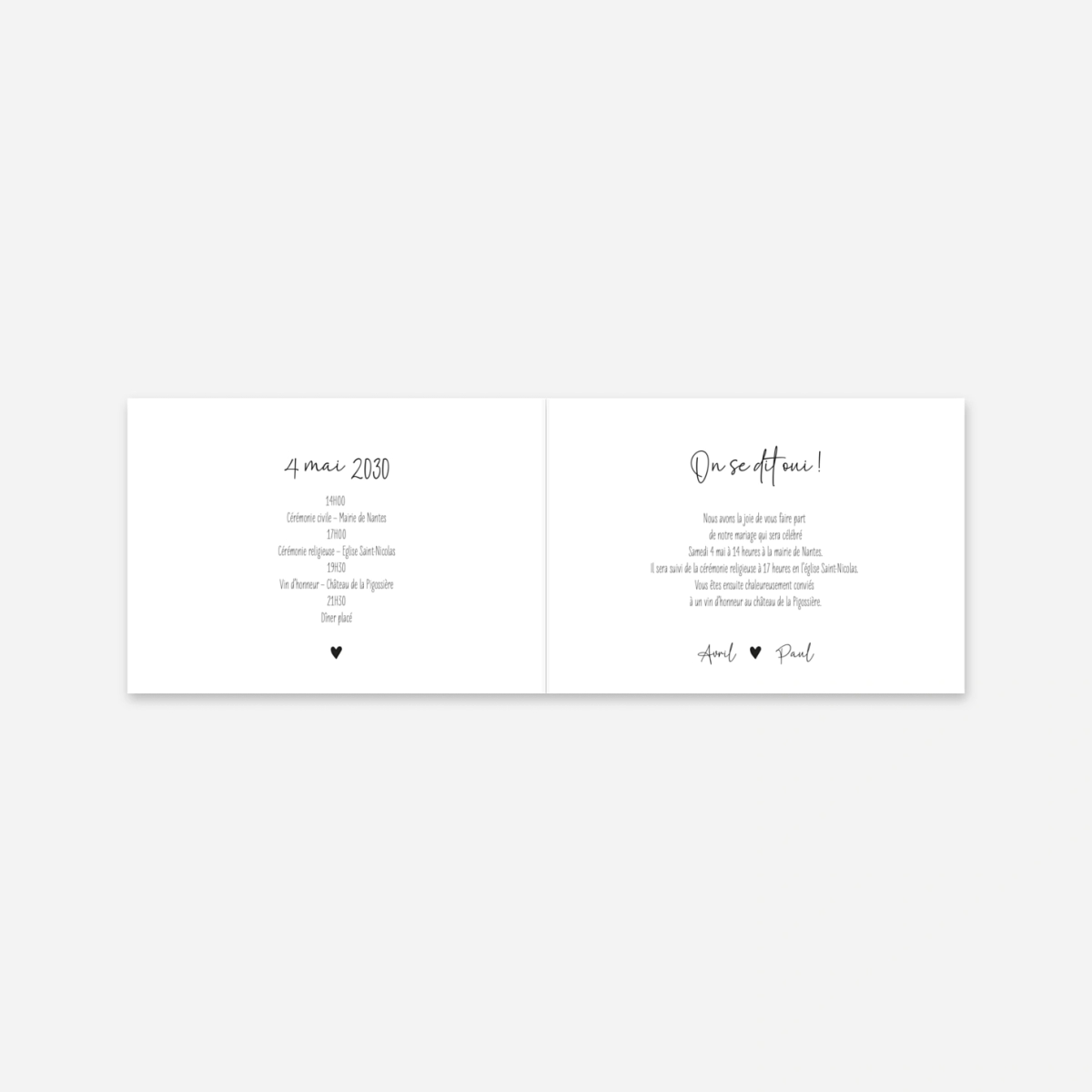 Faire-part mariage Douce promesse