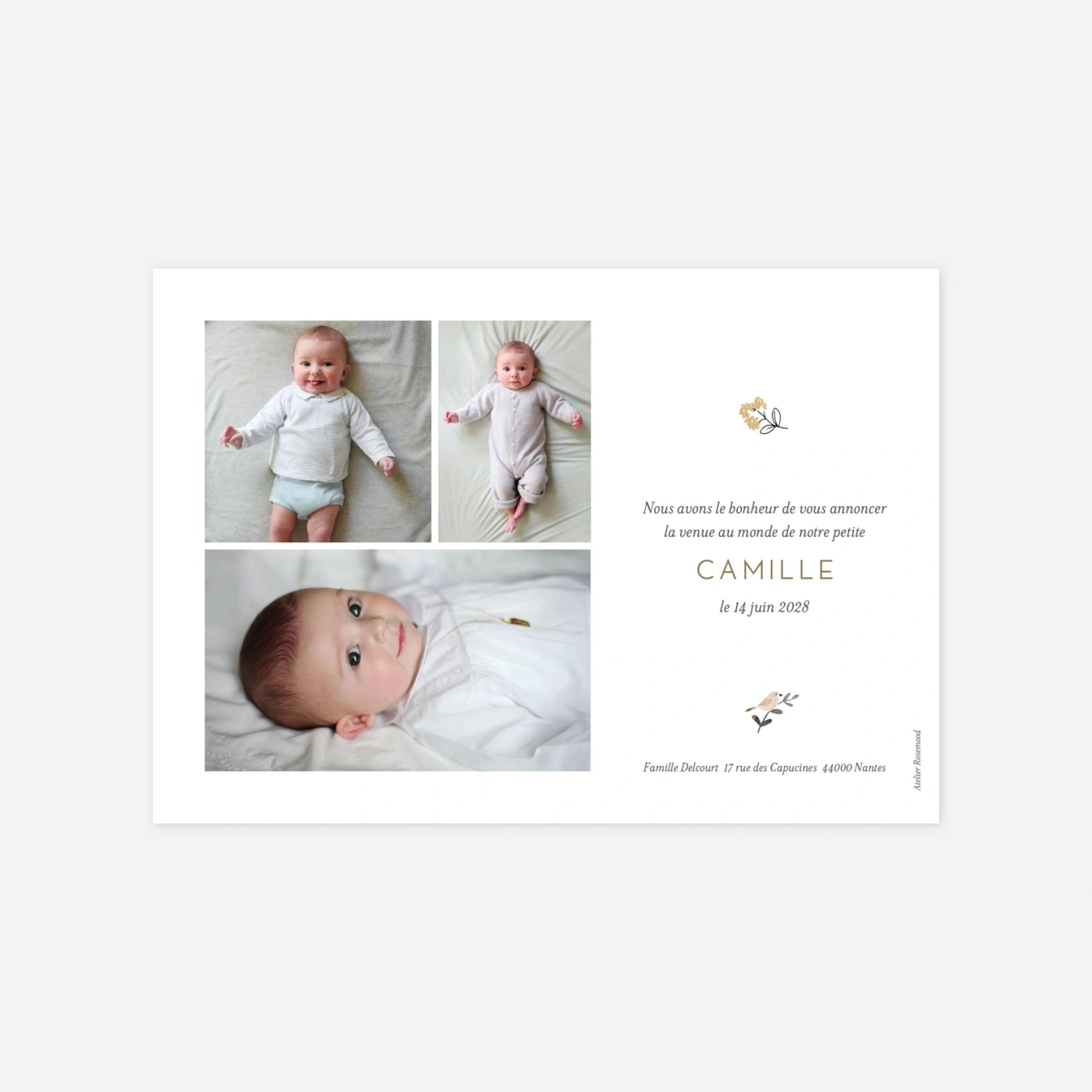 Faire-part naissance Doux rêves