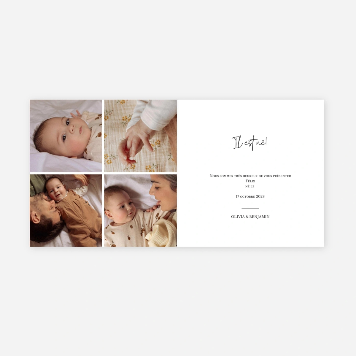 Faire-part naissance Petit câlin
