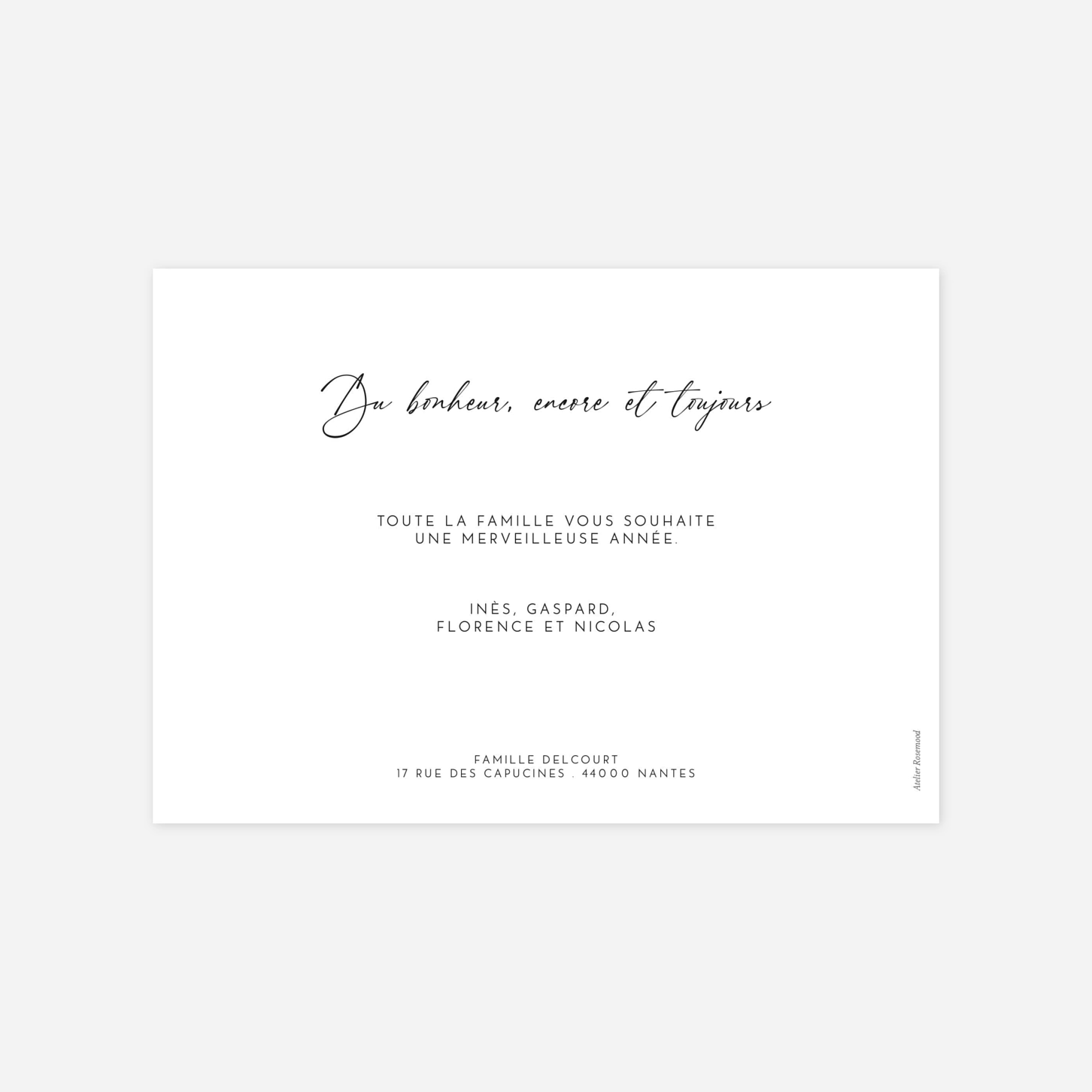 Carte de voeux Doux vœux