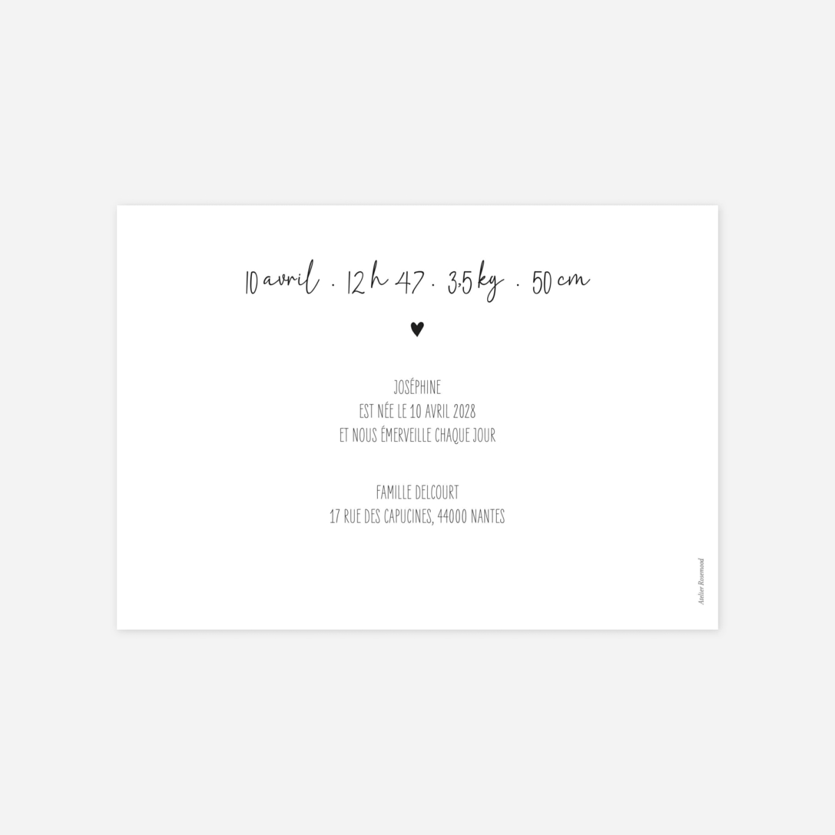 Faire-part naissance Douce Vie