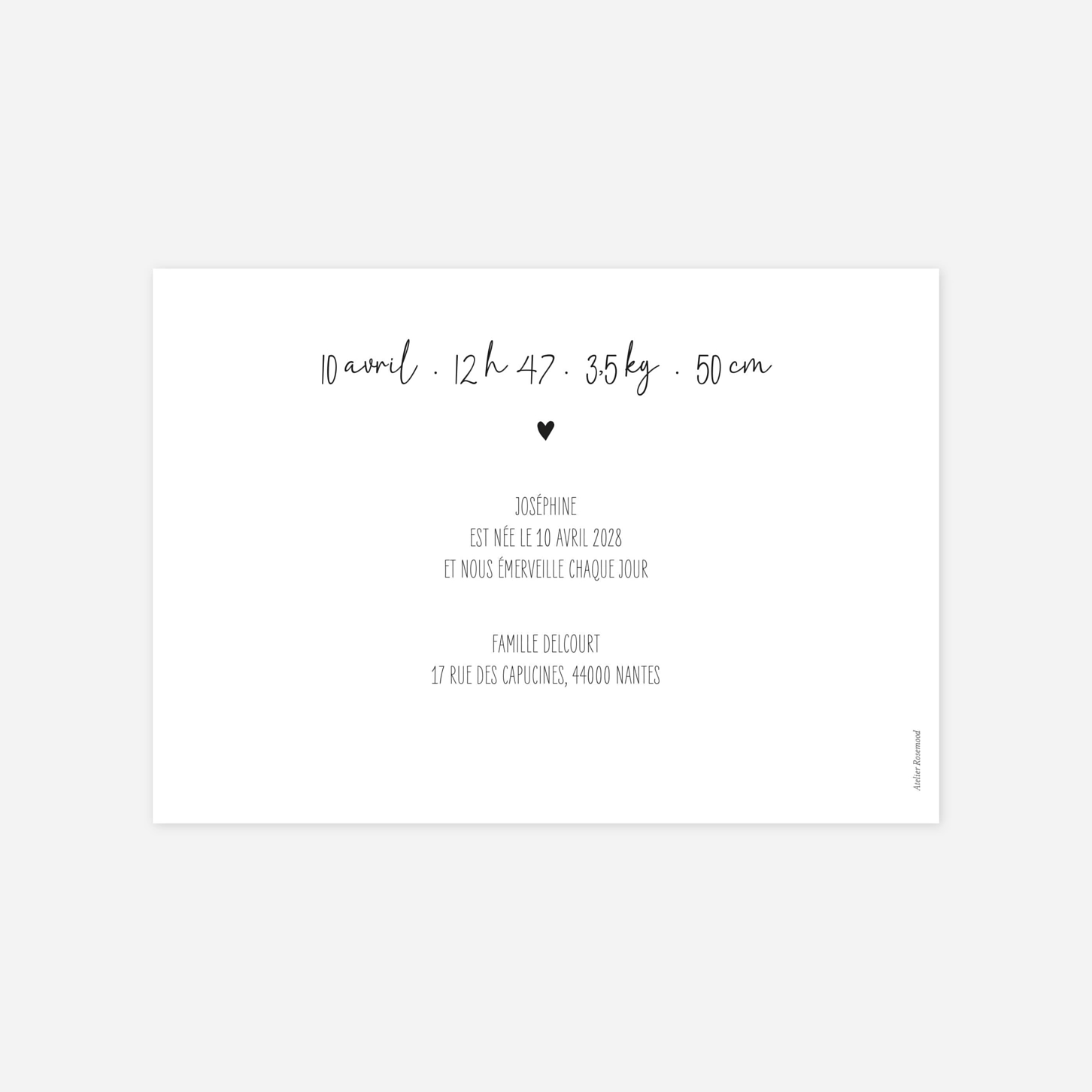 Faire-part naissance Douce Vie