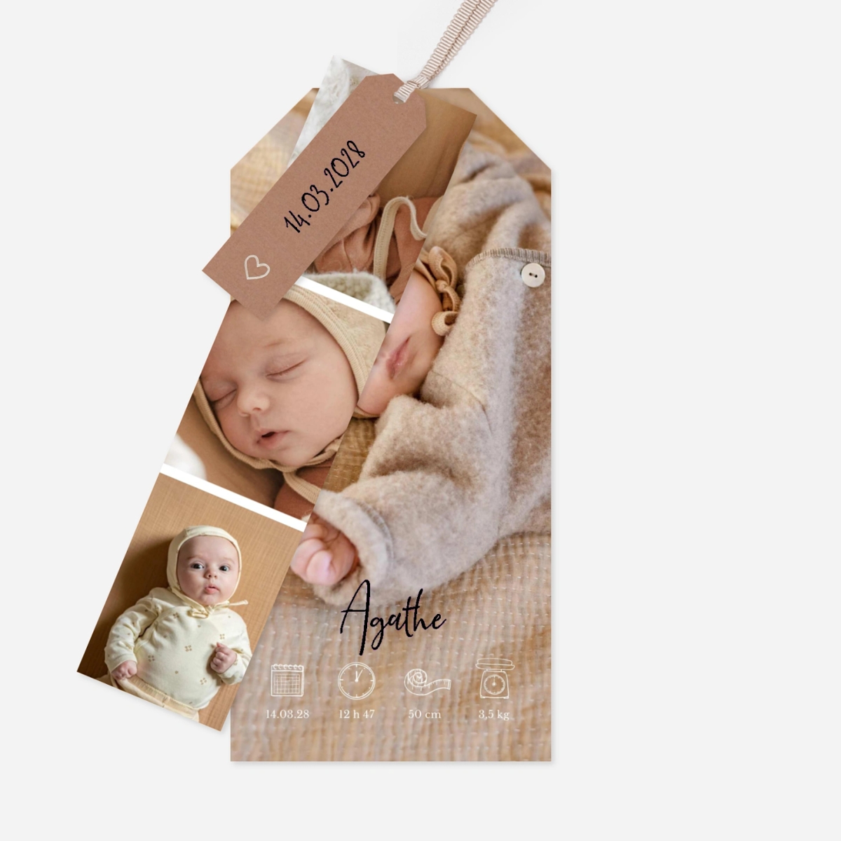 Faire-part naissance Doux baiser