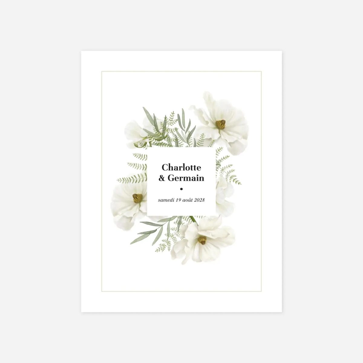 Faire-part mariage Échappée florale