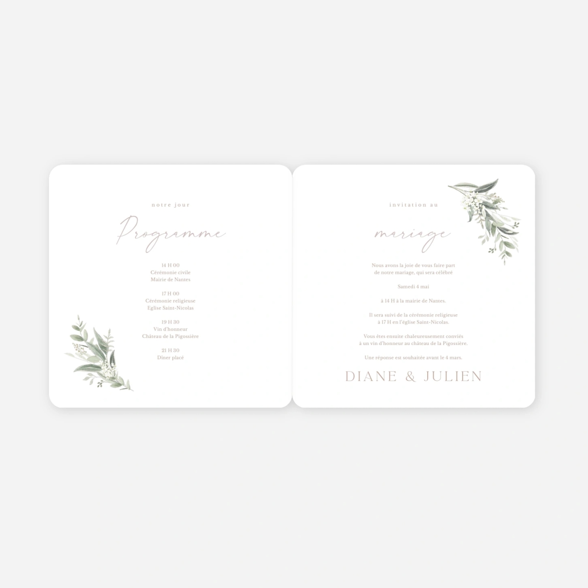 Faire-part mariage Éclat Naturel