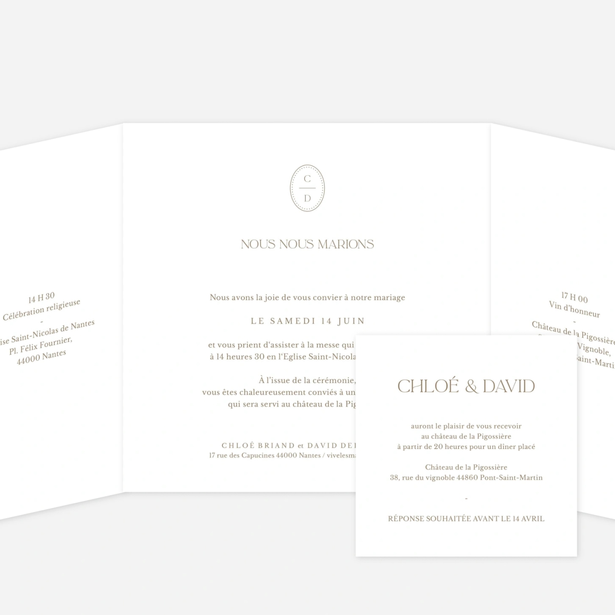 Faire-part mariage Élégant coquillage