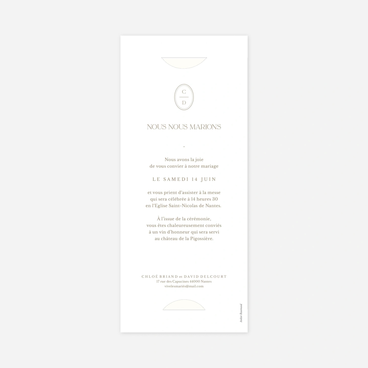 Faire-part mariage Élégant coquillage