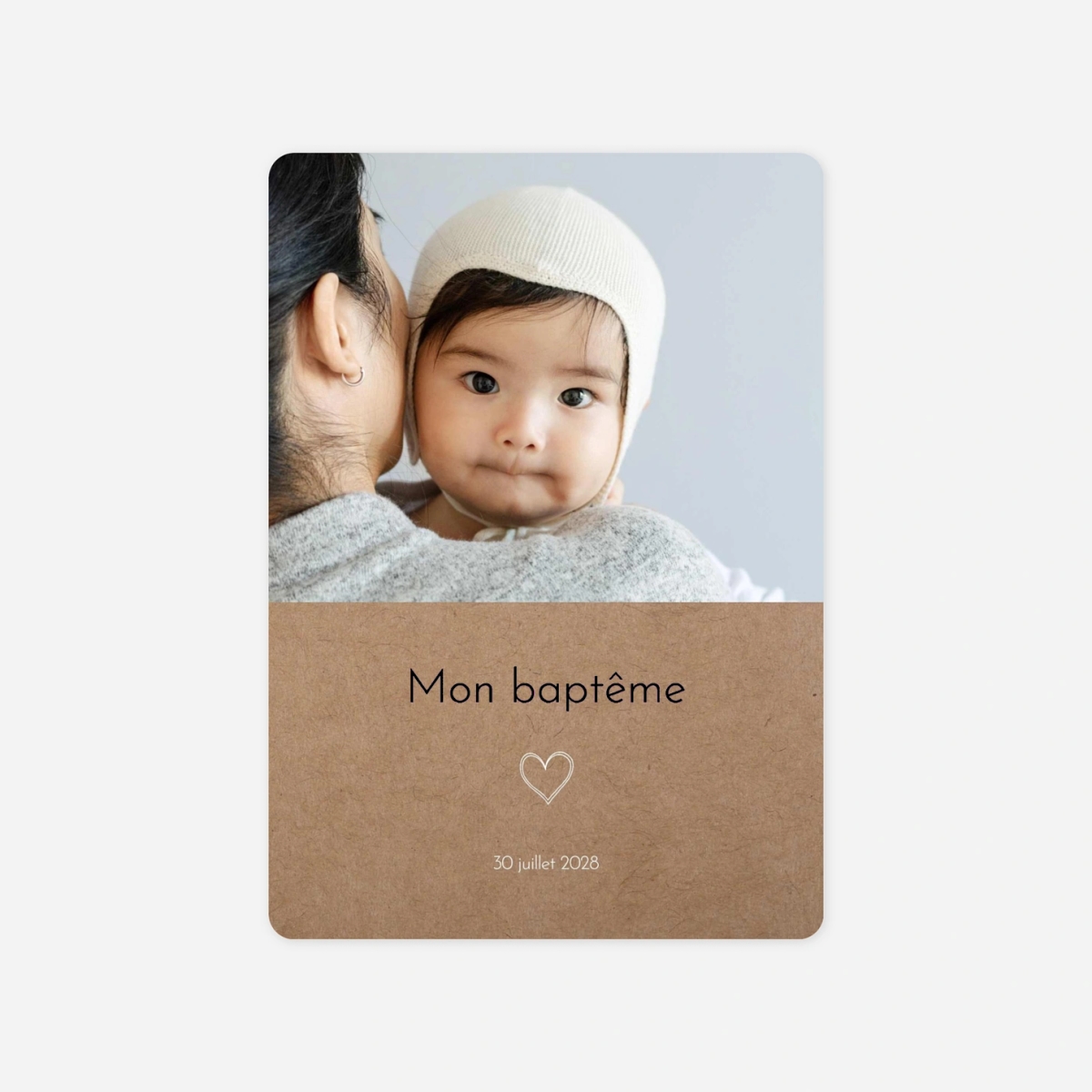 Faire-part baptême Doux symboles