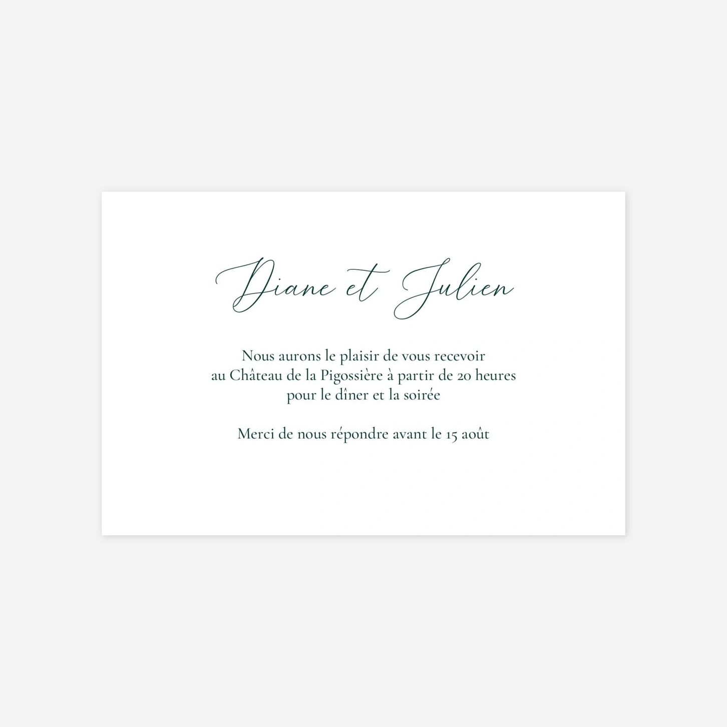 Carton d'invitation Jardin végétal