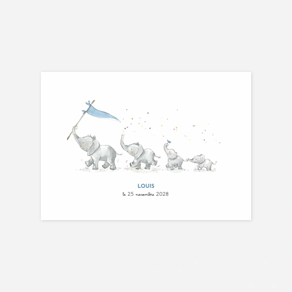 4 éléphants en famille