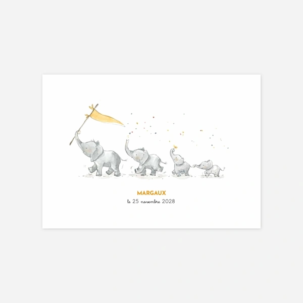 4 éléphants en famille