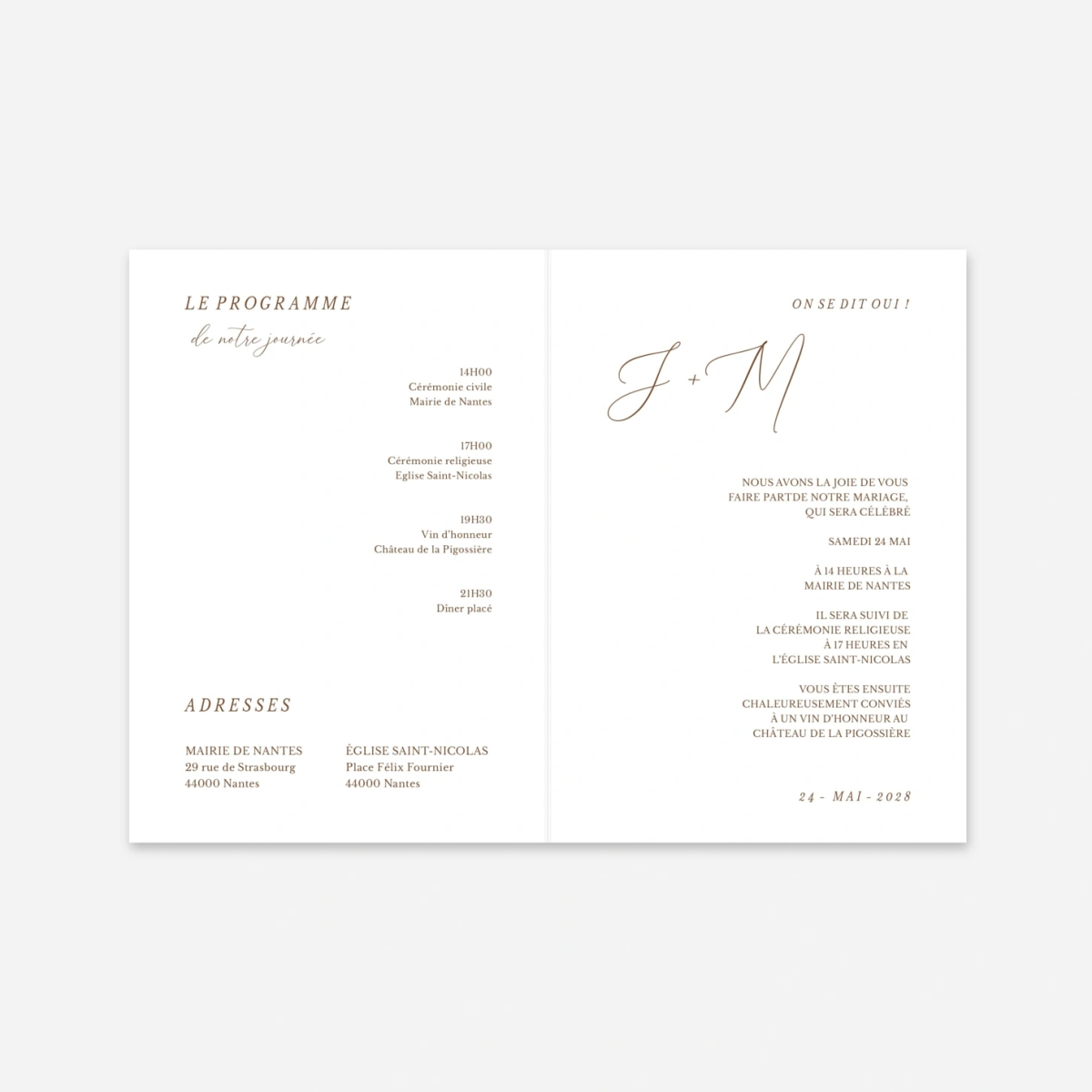 Faire-part mariage Élégance simple