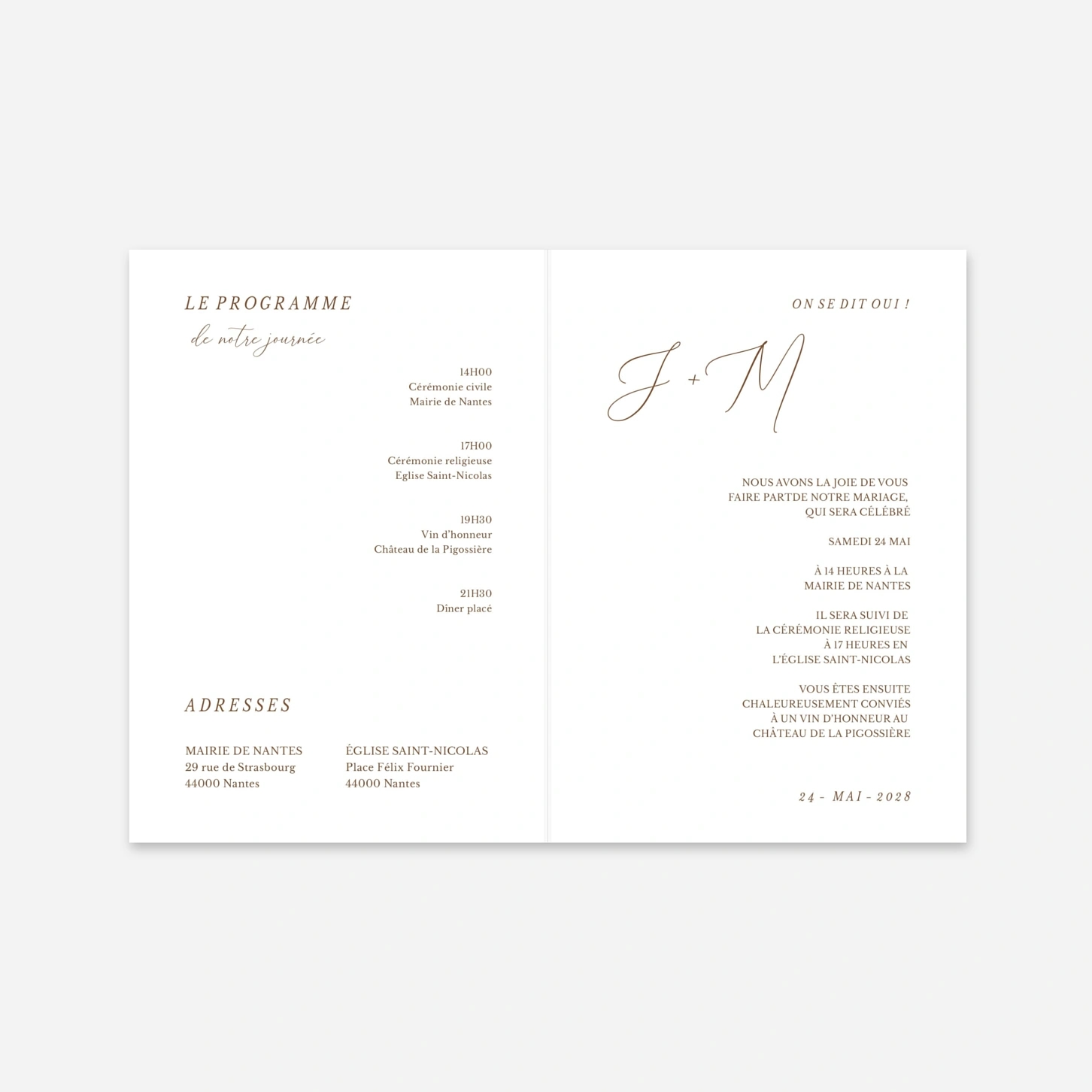 Faire-part mariage Élégance simple