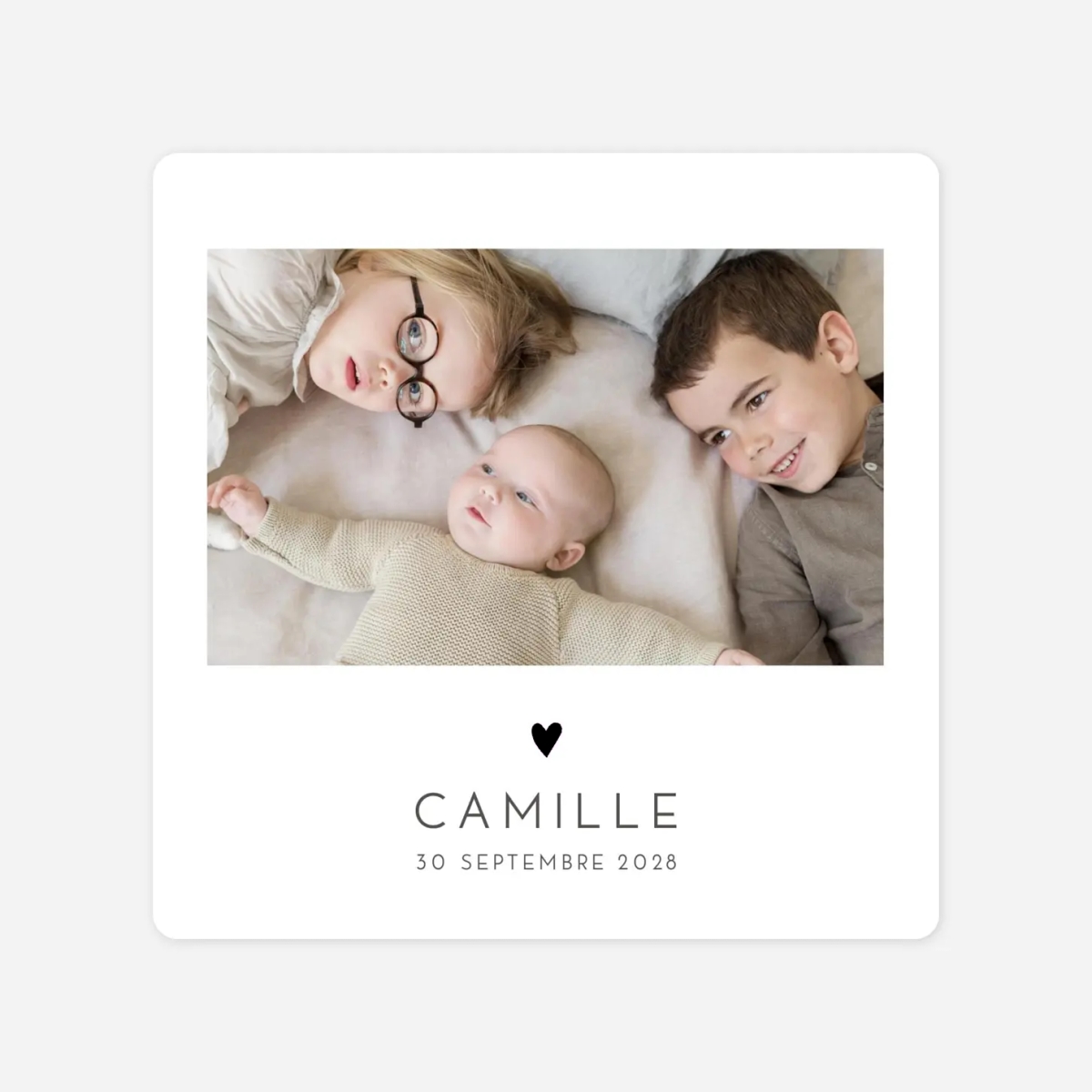 Faire-part naissance Élégant cœur