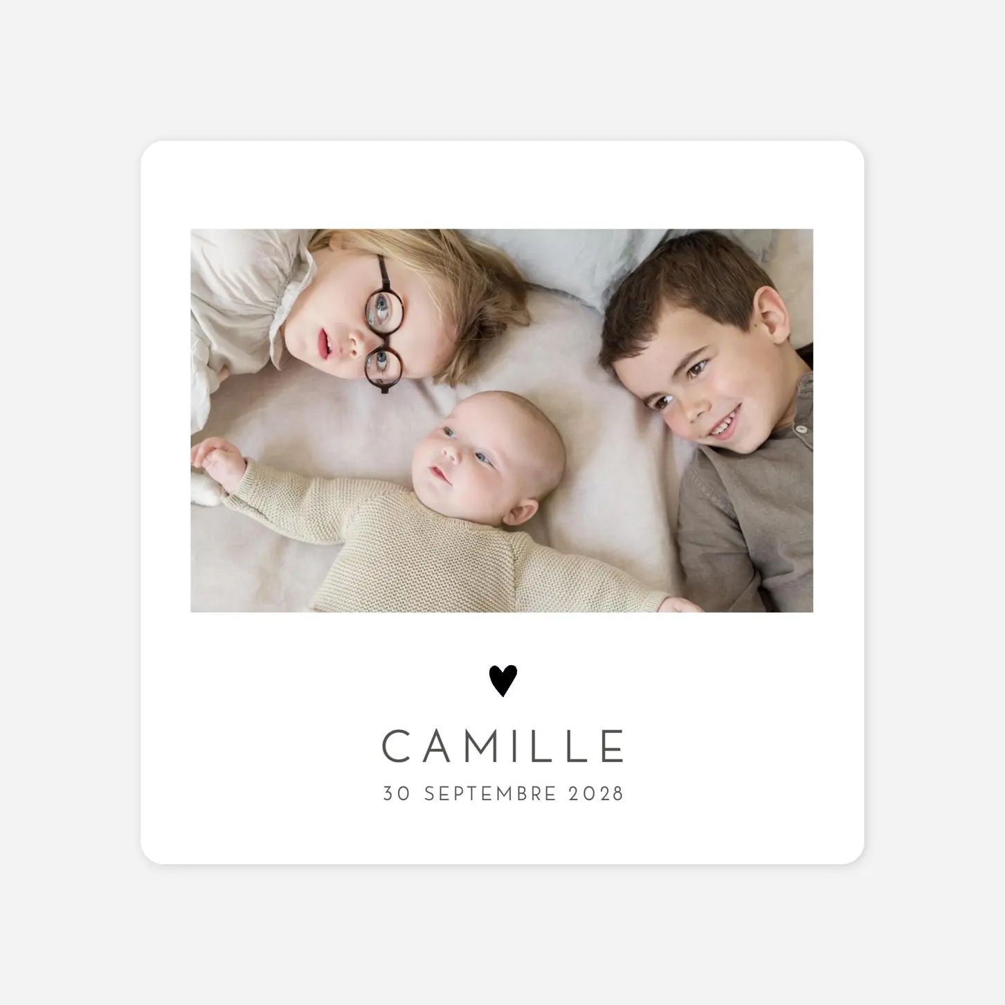 Faire-part naissance Élégant cœur