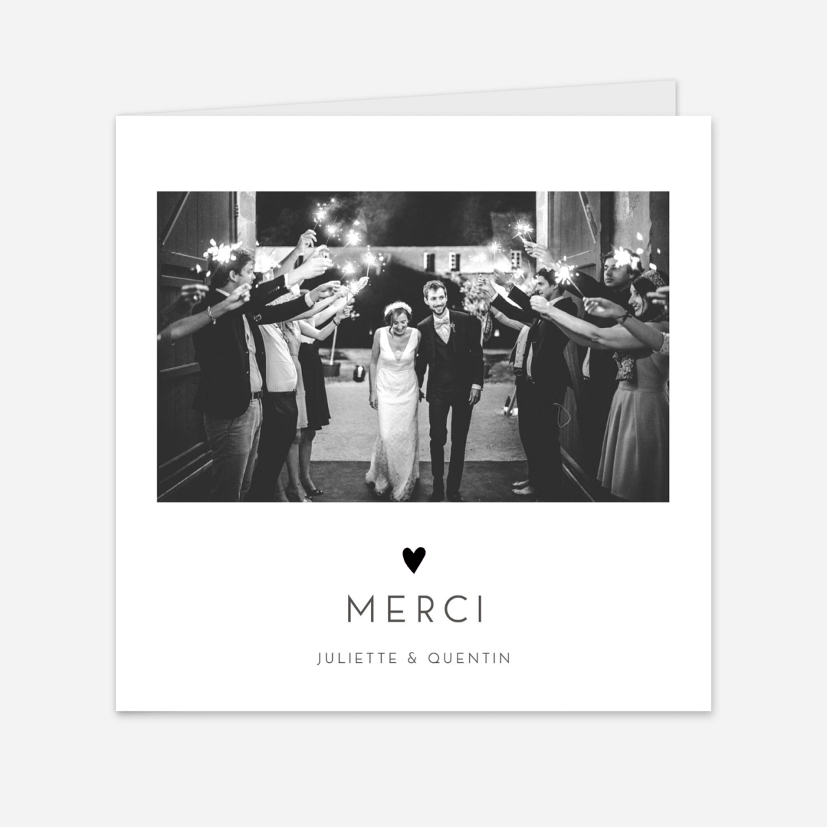 Carte de remerciements Élégant cœur