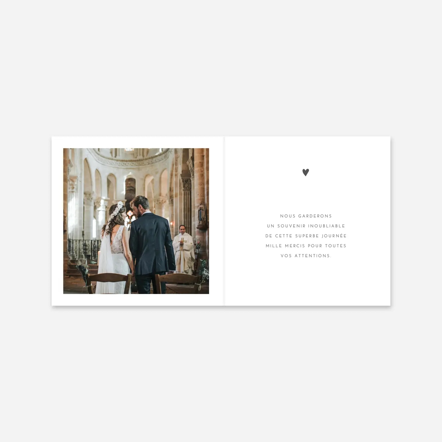 Carte de remerciements Élégant cœur