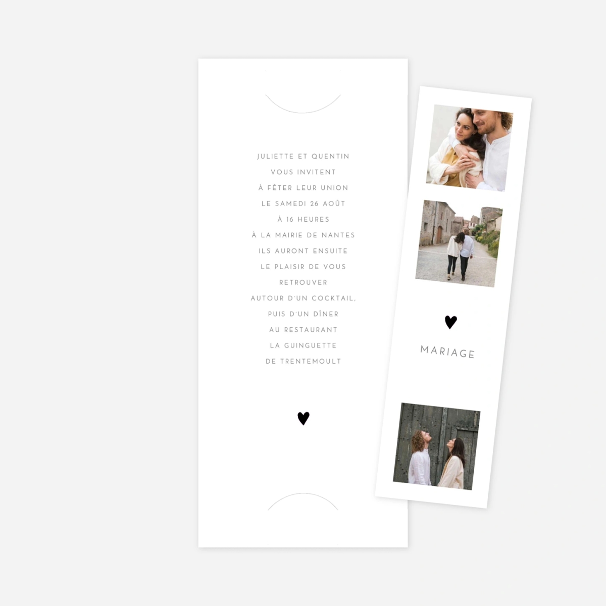 Faire-part mariage Élégant cœur