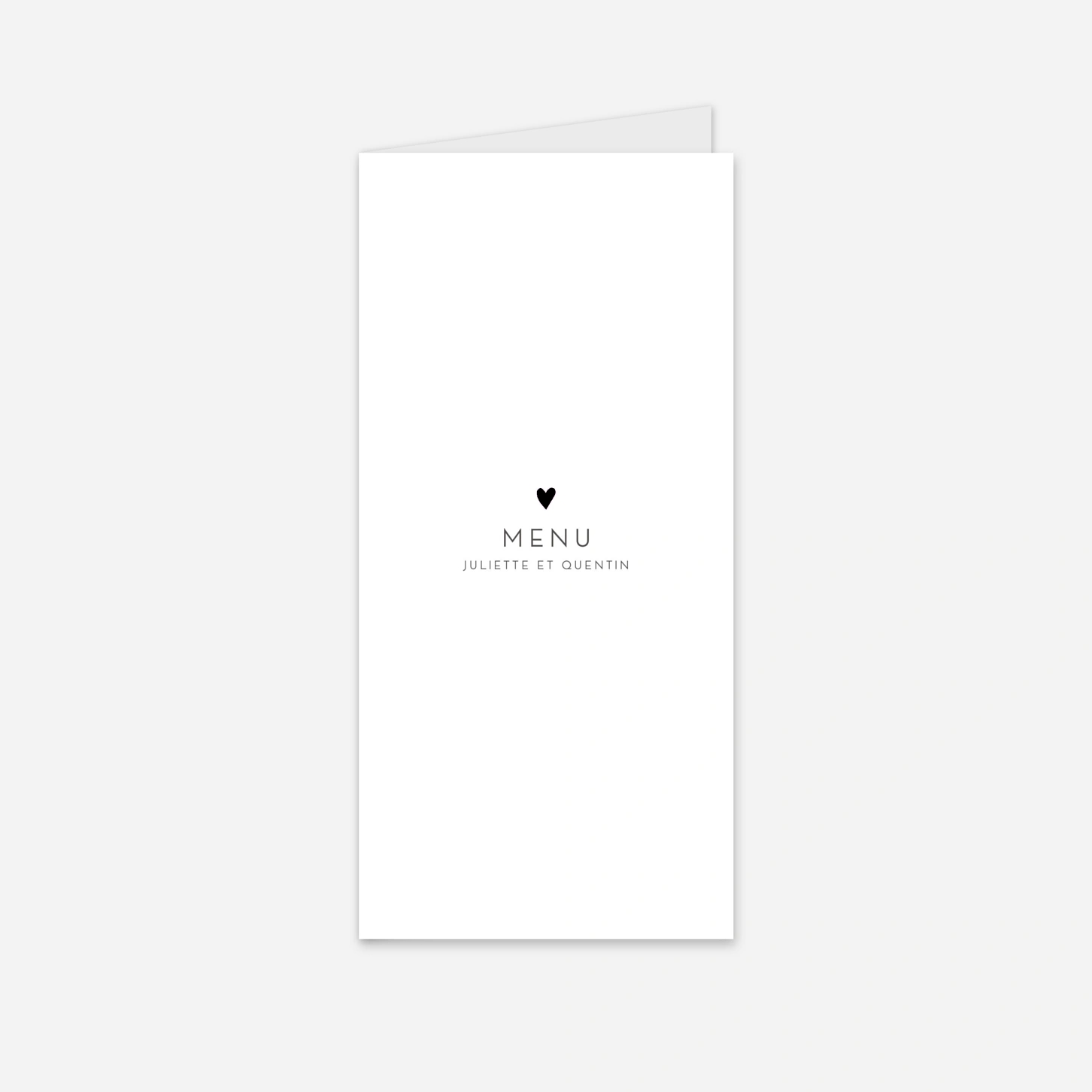 Menu mariage Élégant cœur