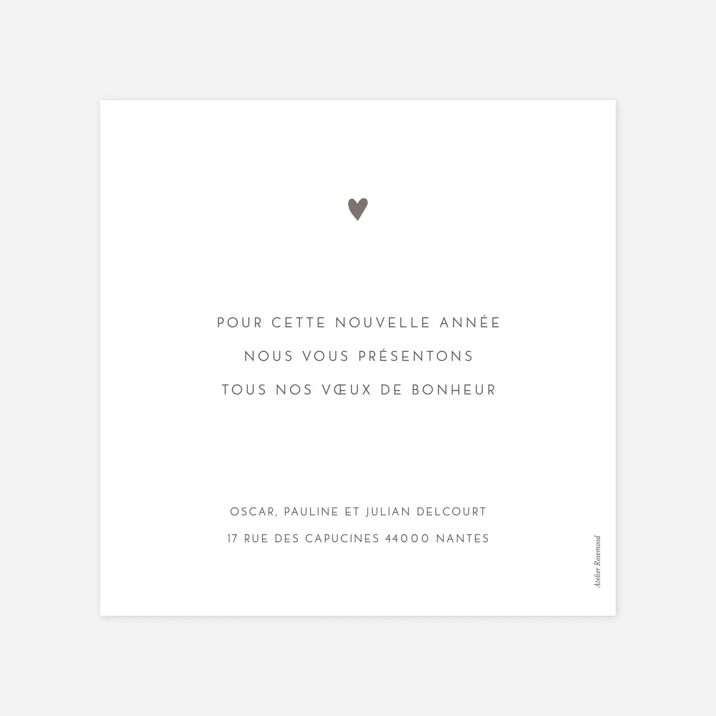 Carte de voeux Élégant cœur