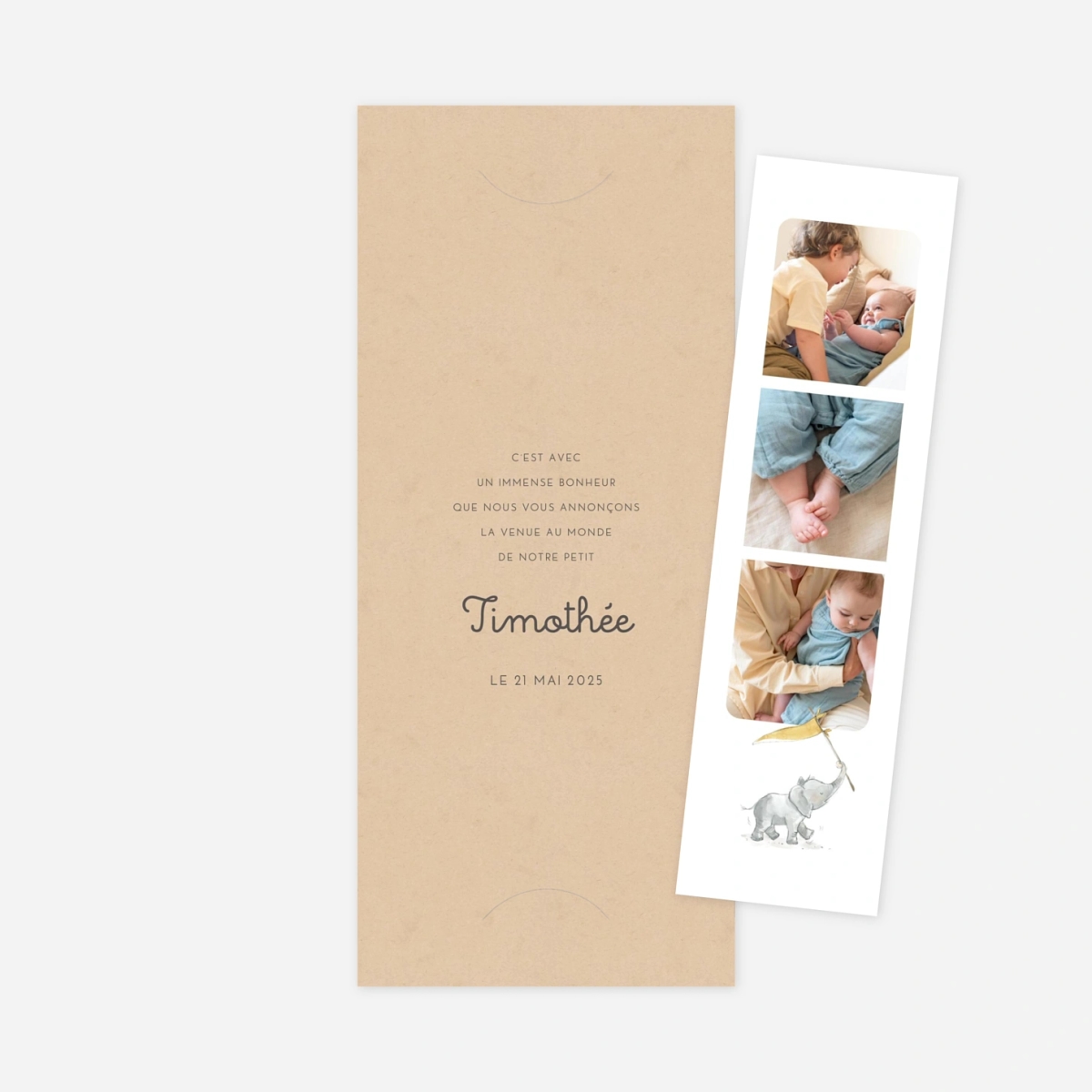 Faire-part naissance Petit Éléphant