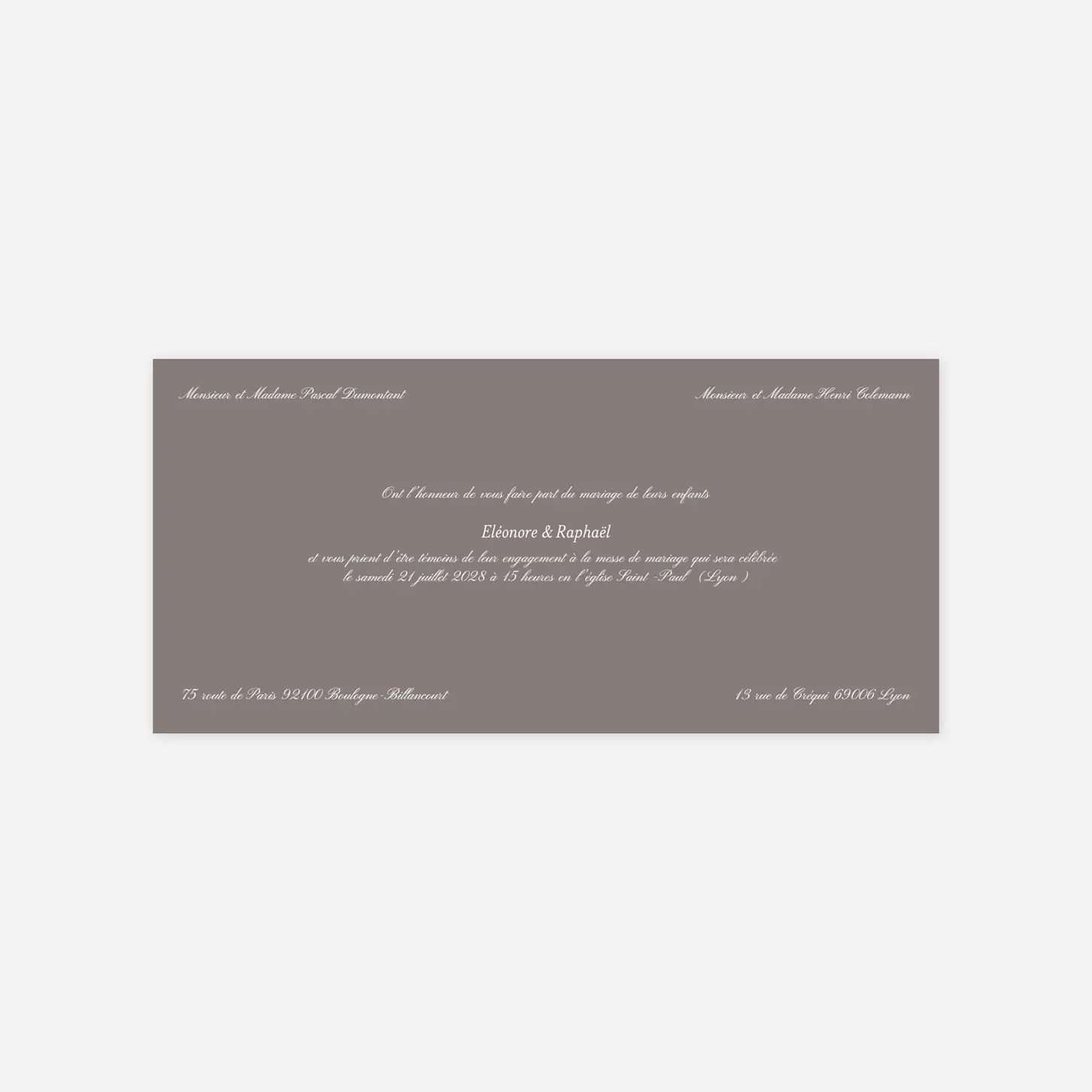 Faire-part mariage Élégant