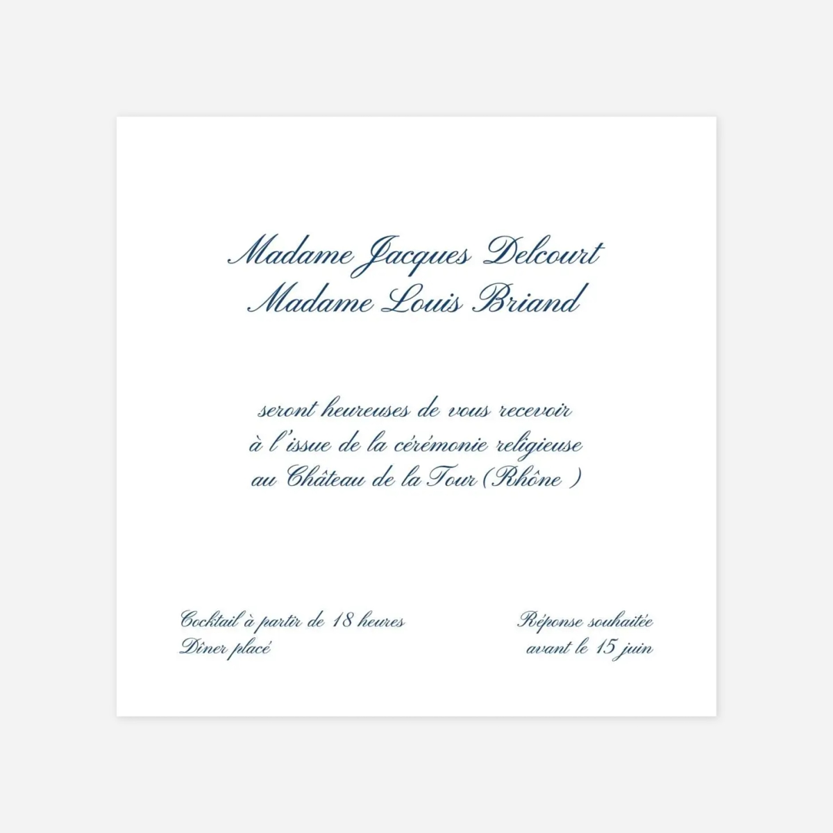 Carton d'invitation Élégant