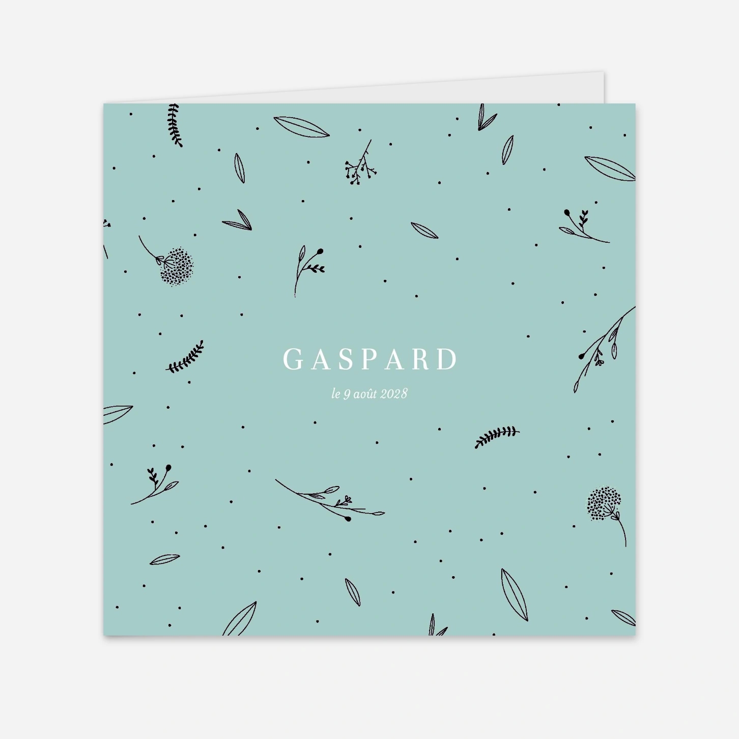 Faire-part naissance Élégant feuillage