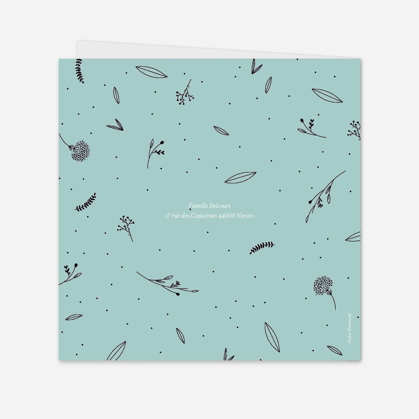 Faire-part naissance Élégant feuillage