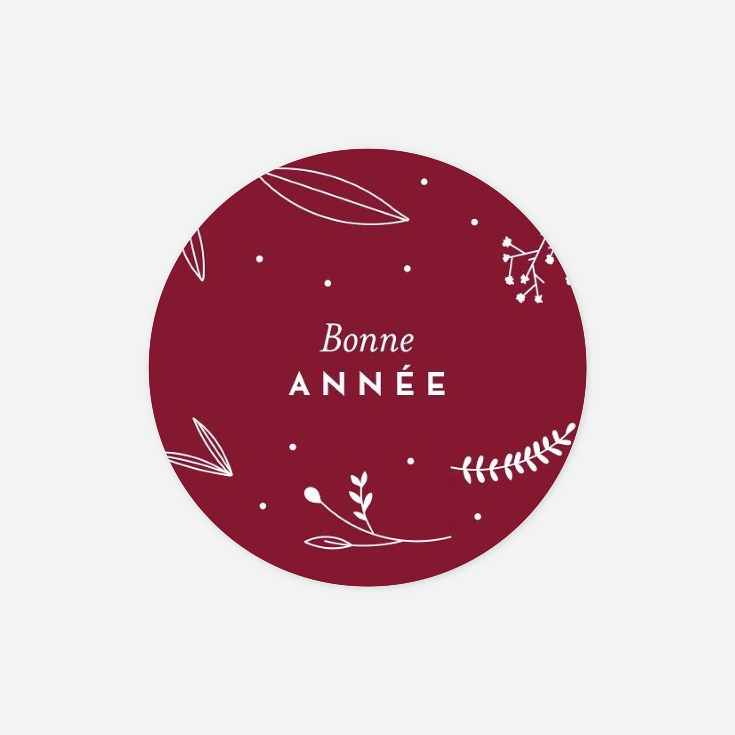 Étiquette cadeau Noël Élégant feuillage