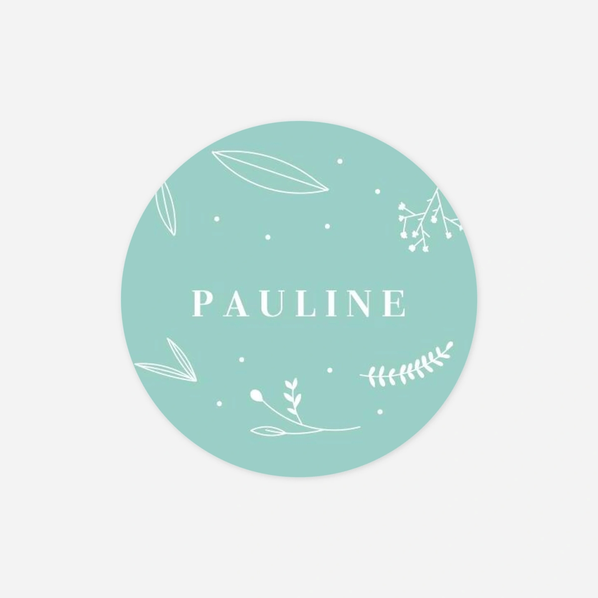 Stickers pour enveloppes baptême Élégant feuillage