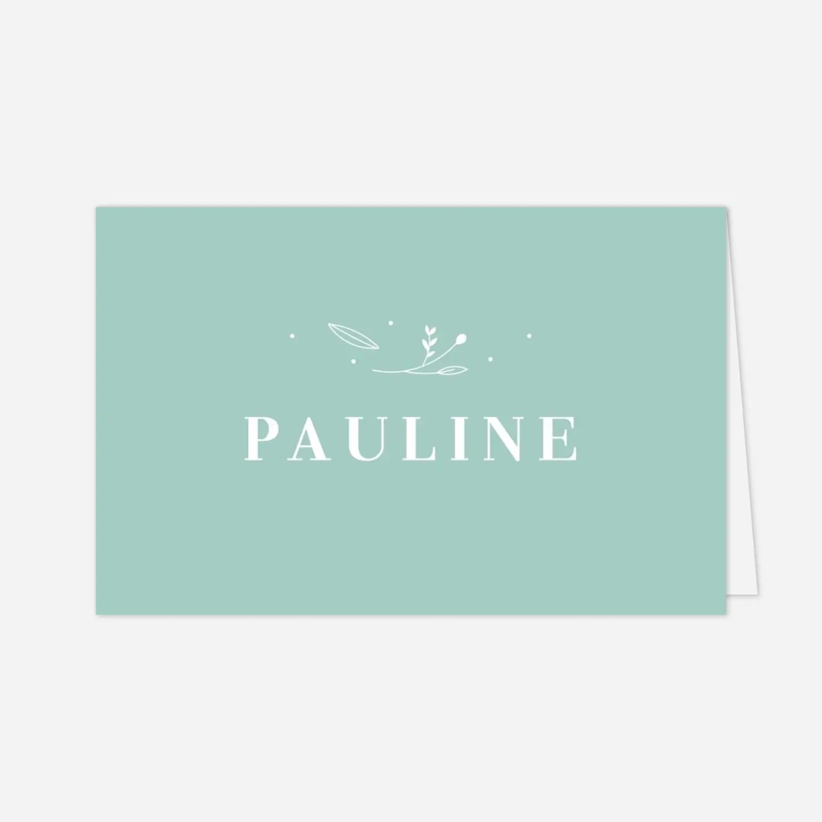 Marque-place baptême Élégant feuillage