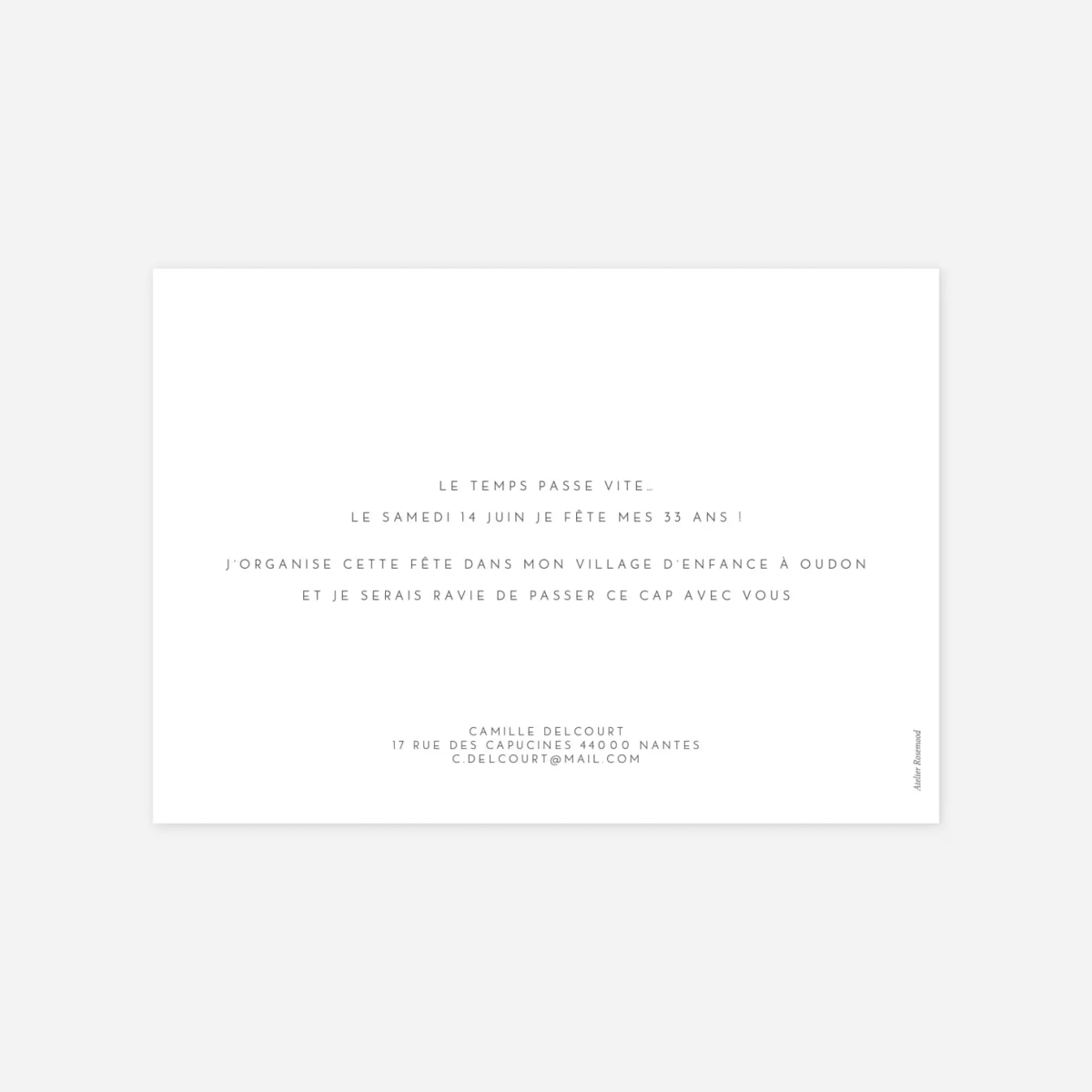 invitation anniversaire Élégant photo portrait