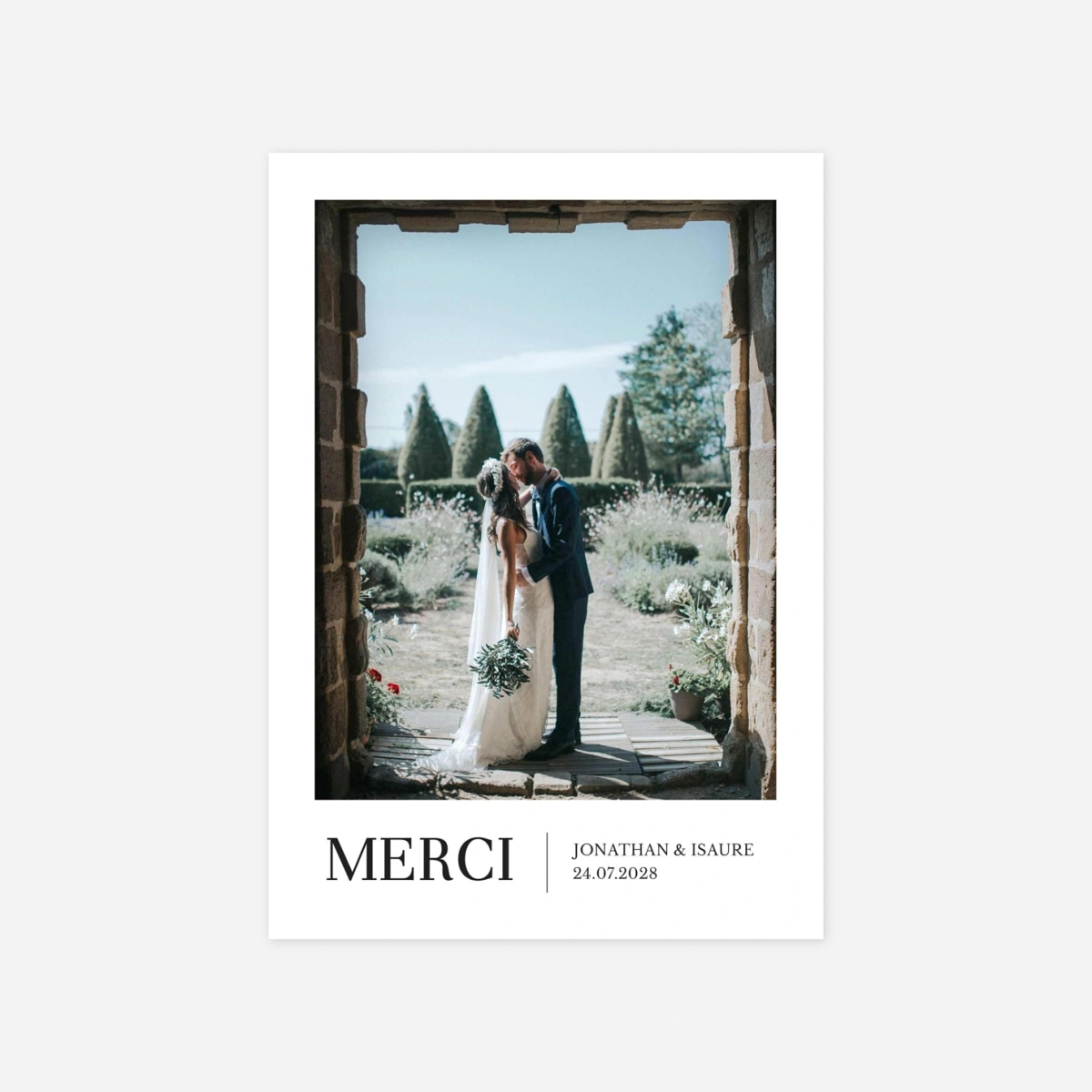 Carte de remerciements Élégant photo portrait