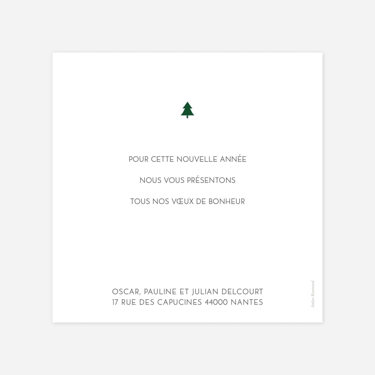 Carte de voeux Élégant sapin