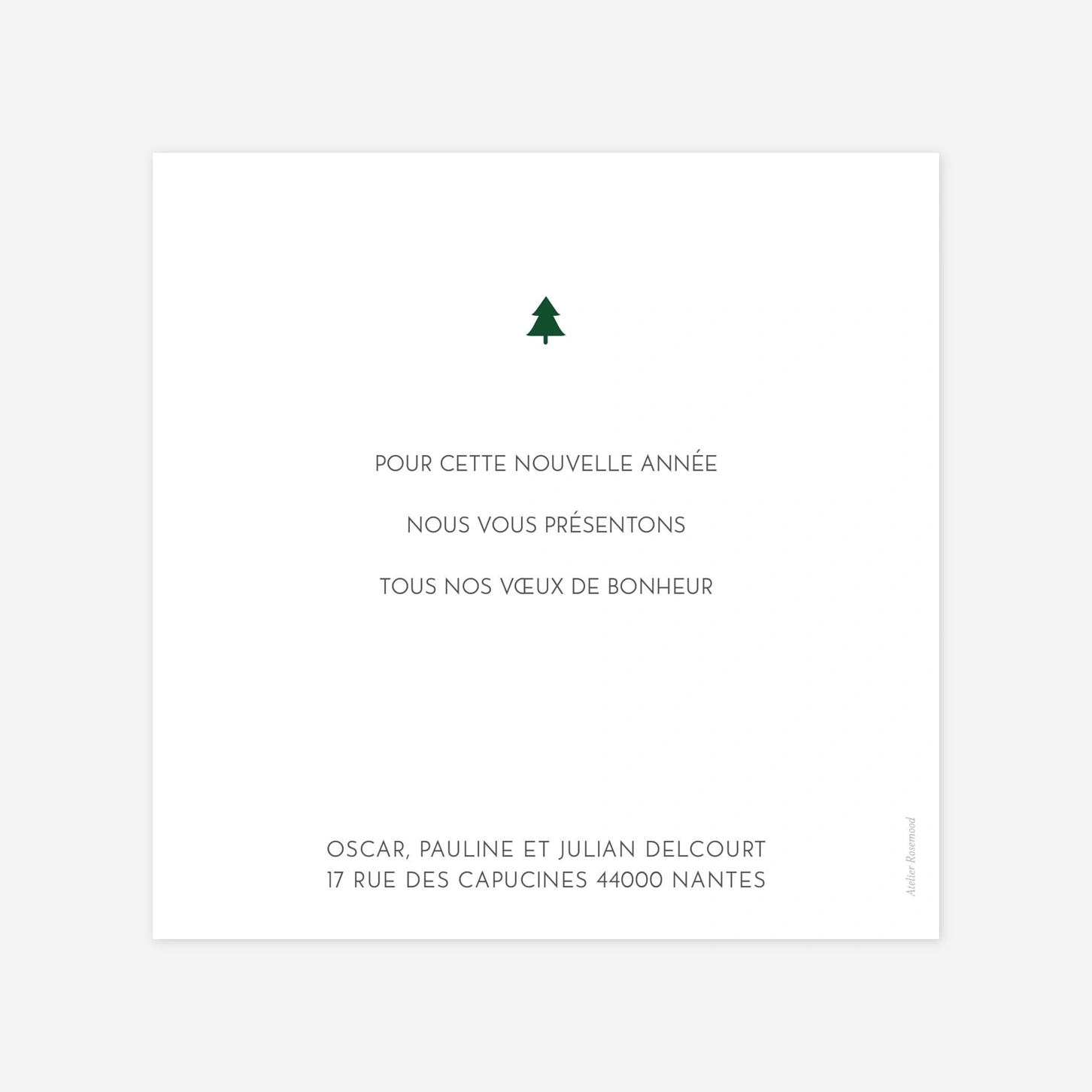 Carte de voeux Élégant sapin