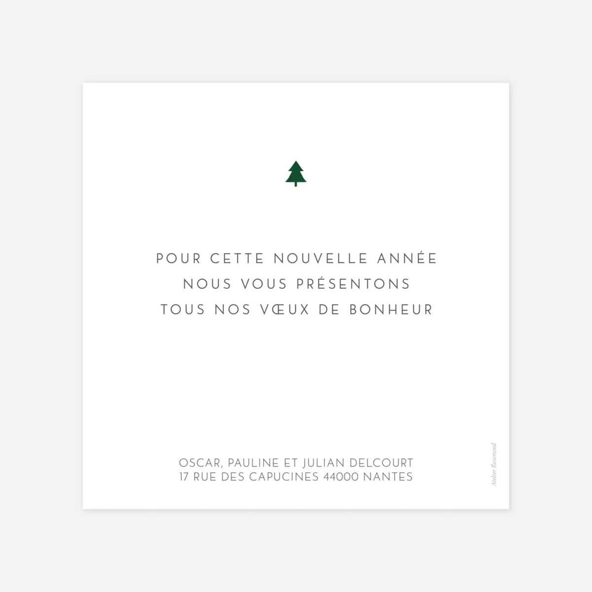 Carte de voeux Élégant sapin doré