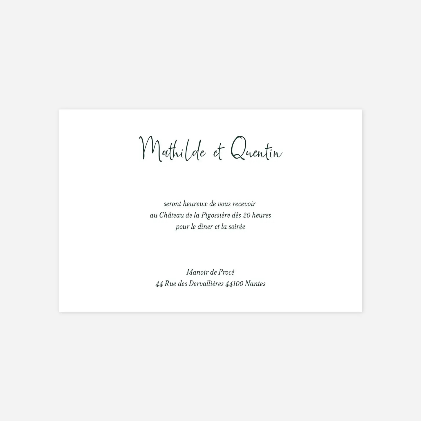 Carton d'invitation Enchanté