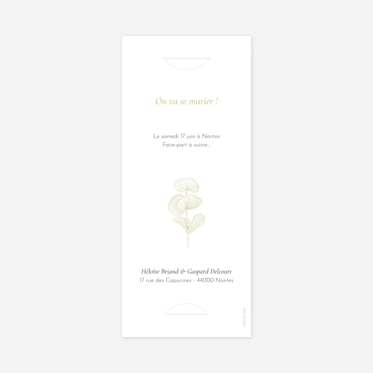 Save the date Envolée d'eucalyptus