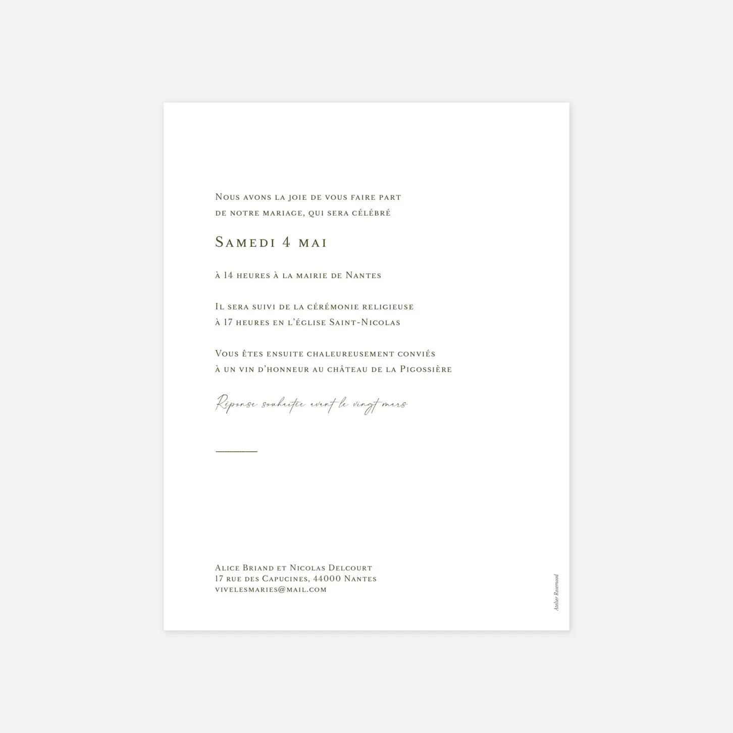 Faire-part mariage Engagement