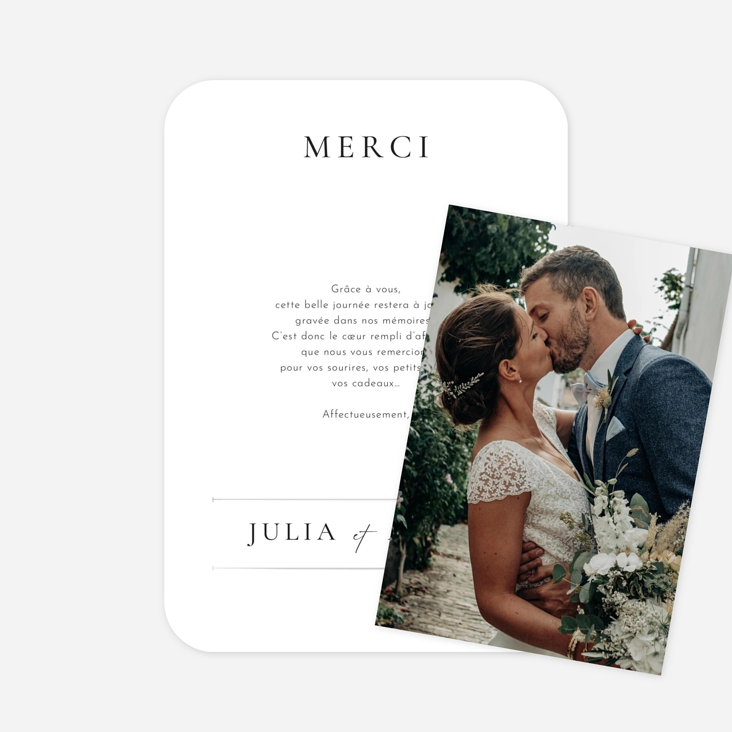 Carte de remerciements Ensemble