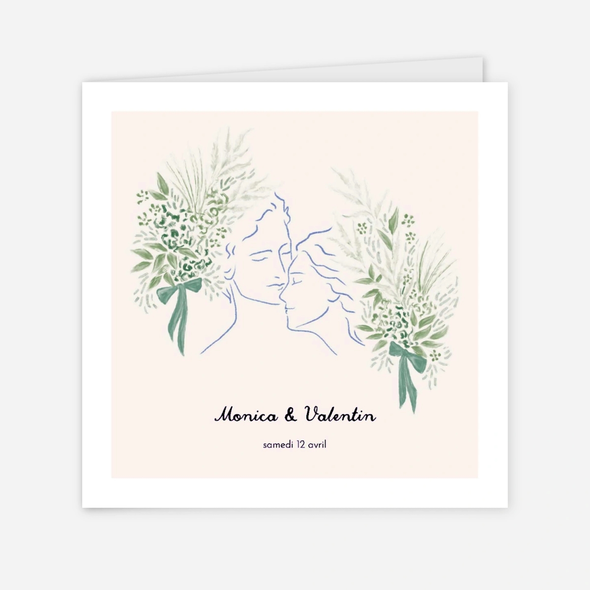 Faire-part mariage Esquisse florale