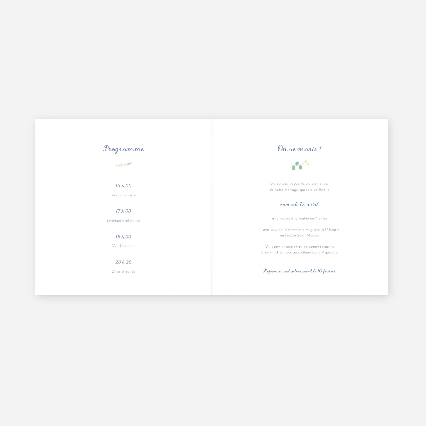 Faire-part mariage Esquisse florale