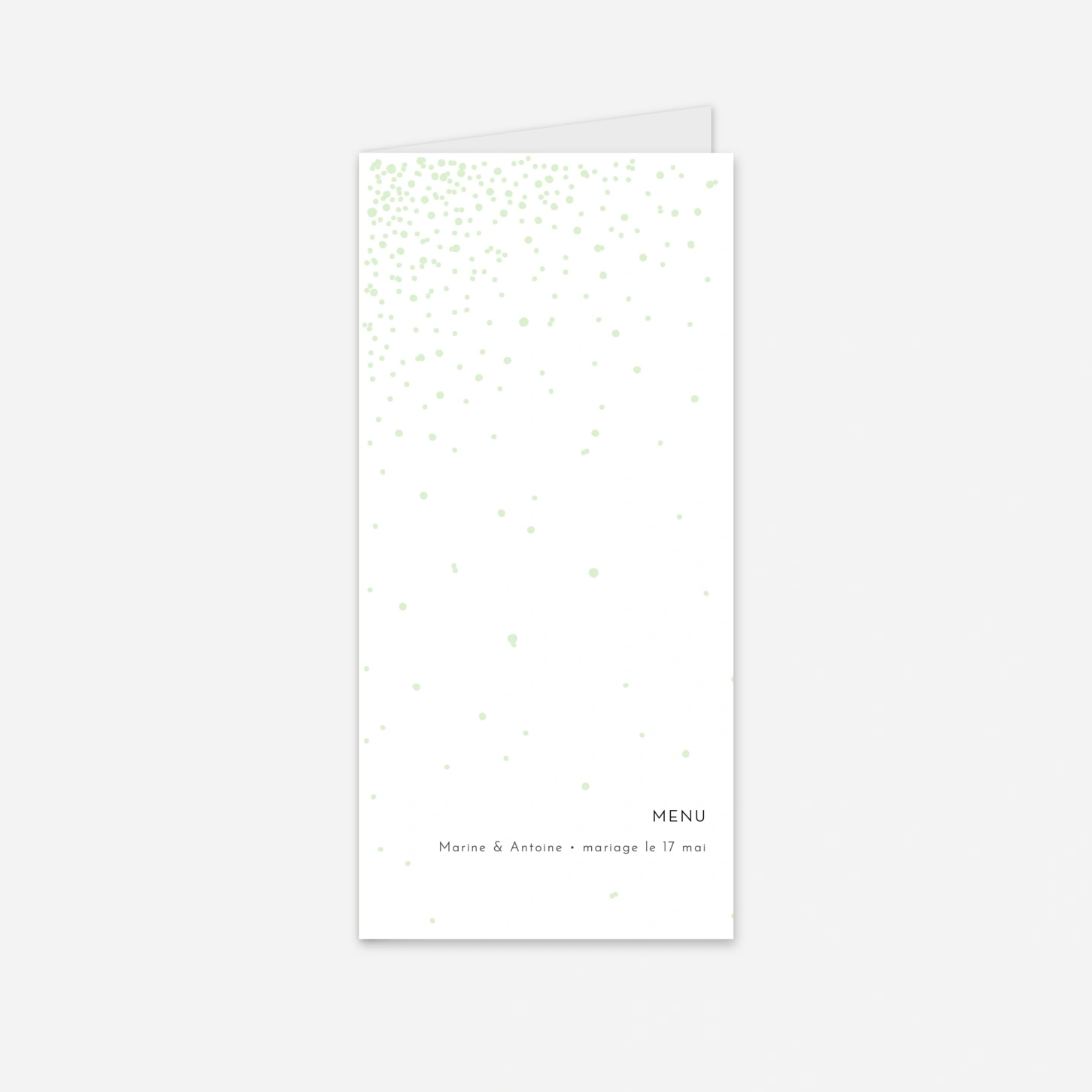 Menu mariage Étincelles