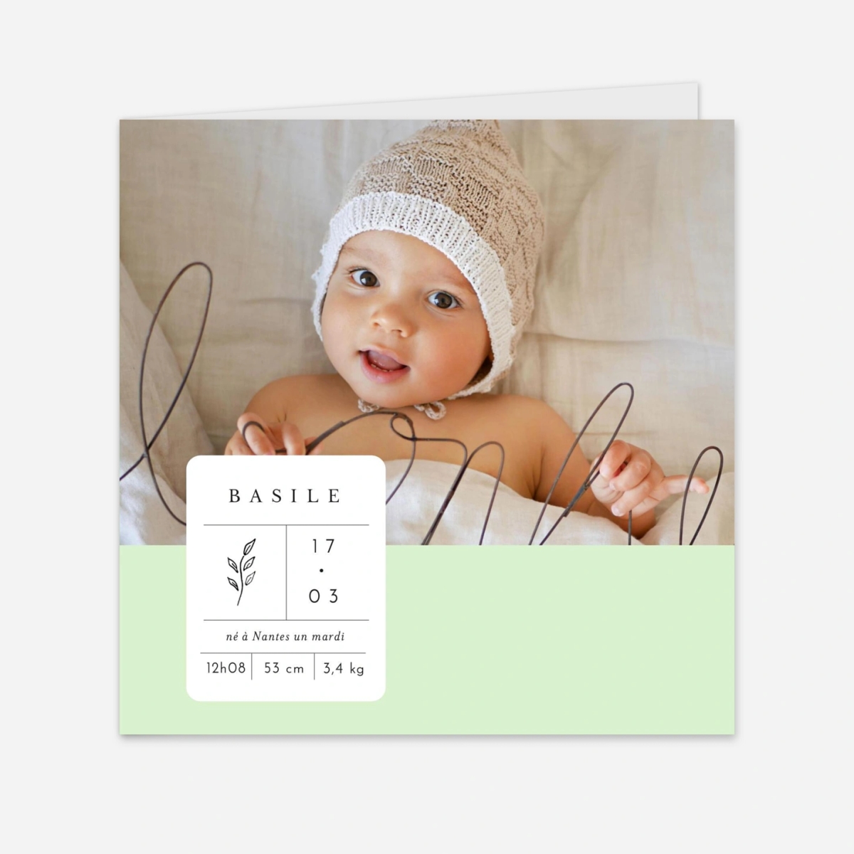 Faire-part naissance Étiquette illustrée