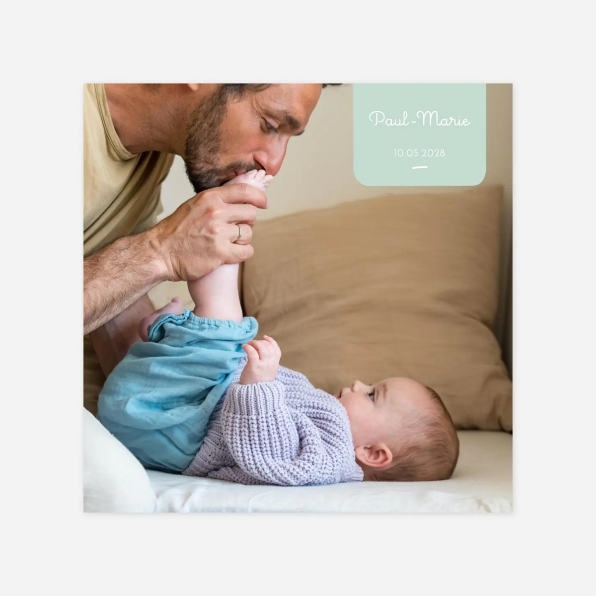 Faire-part naissance Étiquette pastel