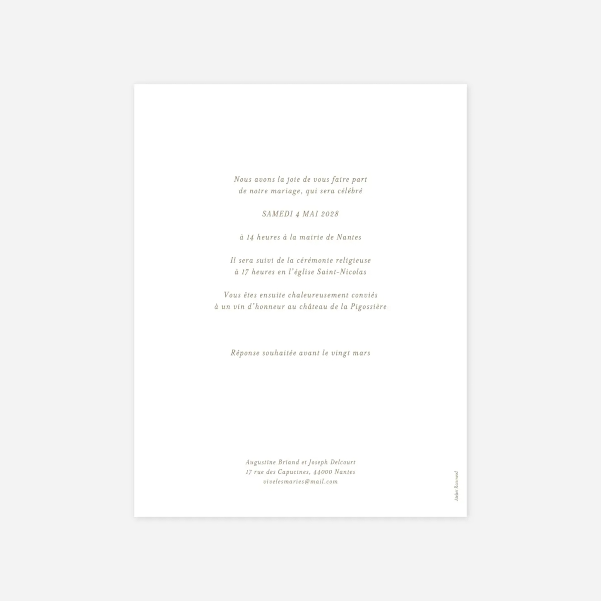 Faire-part mariage Evènement